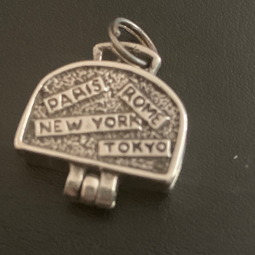 Vintage Silver Travel Charm Pendant Charm